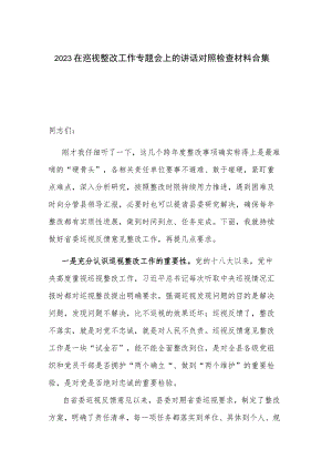 2023在巡视整改工作专题会上的讲话对照检查材料合集.docx