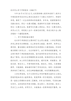 赴井冈山学习考察报告.docx