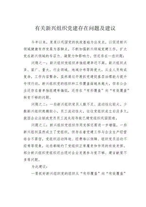 有关新兴组织党建存在问题及建议 .docx