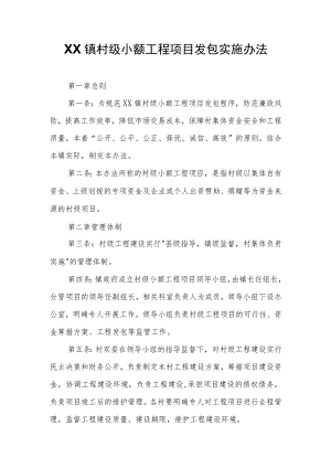 XX镇村级小额工程项目发包实施办法.docx