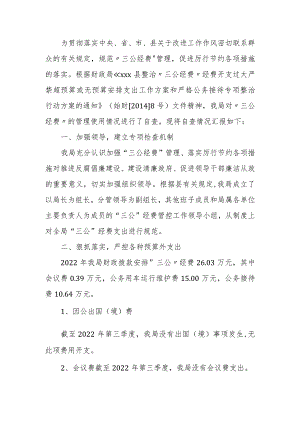 农村局第三季度三公经费”自查报告.docx