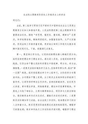 在法院主题教育阶段性工作推进会上的讲话.docx