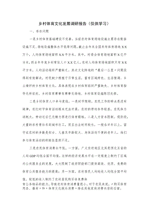 乡村体育文化发展调研报告.docx
