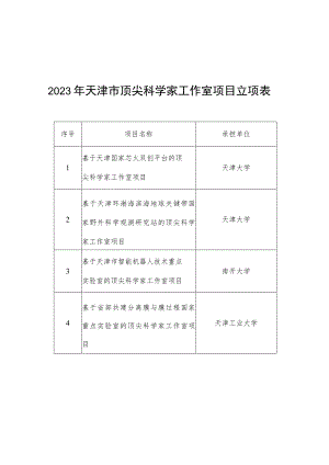 2023年天津市顶尖科学家工作室项目立项表.docx