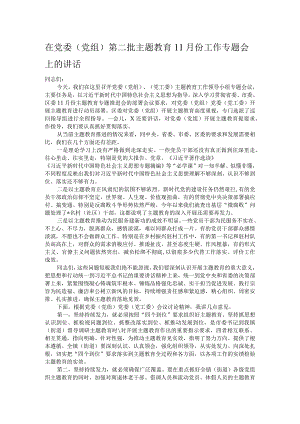 在党委（党组）第二批主题教育11月份工作专题会上的讲话.docx