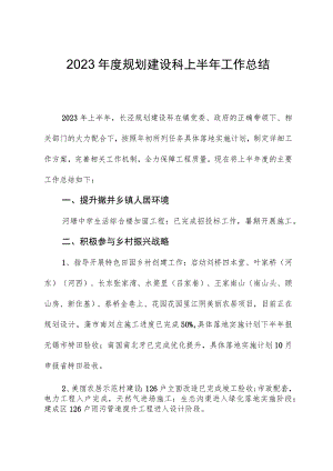 2023年度规划建设科上半年工作总结.docx