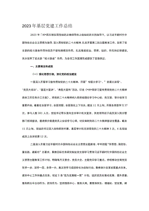 2023年基层党建工作总结.docx
