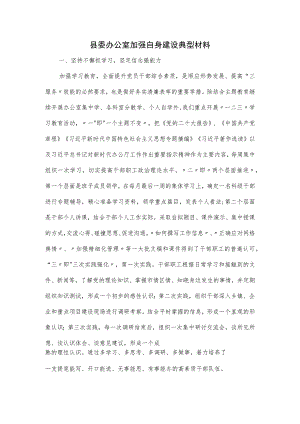 县委办公室加强自身建设典型材料.docx