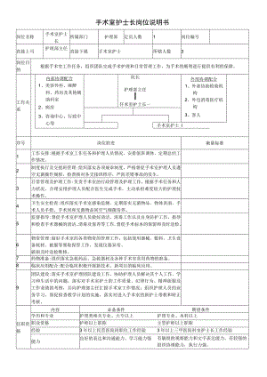 医院手术室护士长岗位说明书.docx