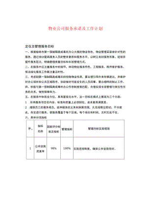 物业公司服务承诺及工作计划.docx