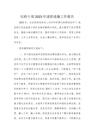 纪检干部2023年述职述廉工作报告.docx