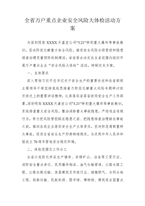 全省万户重点企业安全风险大体检活动方案.docx