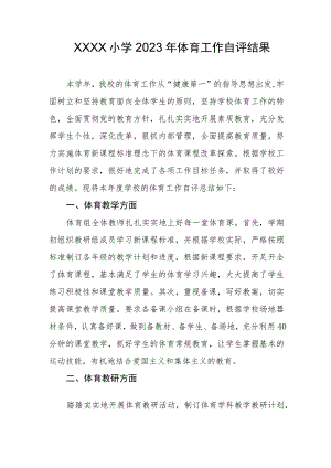 小学2023年体育工作自评结果.docx