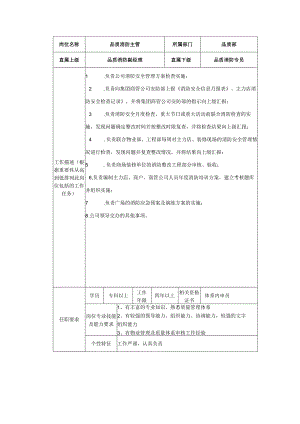 商业广场管理品质部品质消防主管岗位说明书.docx