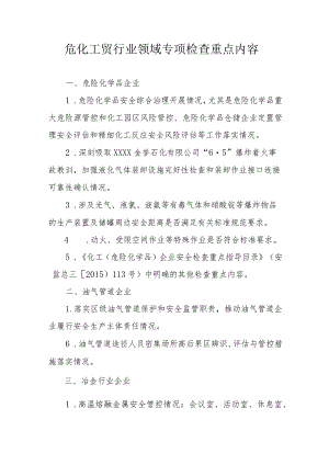 危化工贸行业领域专项检查重点内容.docx