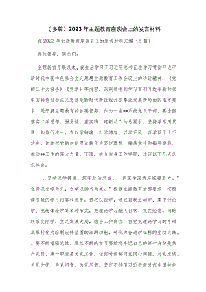 （多篇）2023年主题教育座谈会上的发言材料.docx