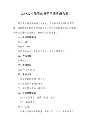 小学学生书写考级实施方案.docx