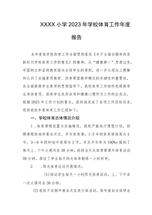 小学2023年学校体育工作年度报告.docx