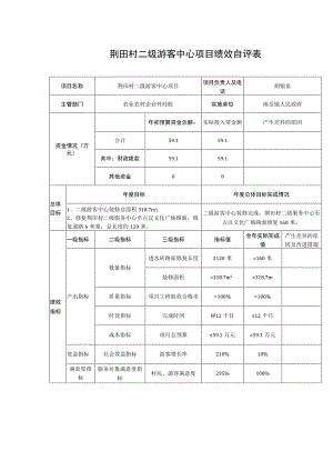 荆田村二级游客中心项目绩效自评表.docx