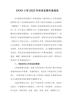 小学2023年体育发展年度报告.docx
