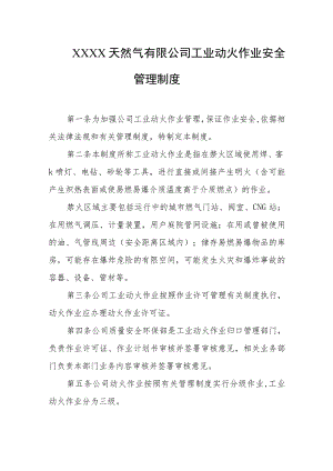 天然气有限公司工业动火作业安全管理制度.docx