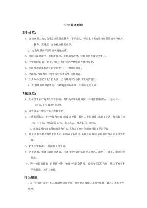 公司日常管理制度公司卫生、考勤、行为、会议管理规范.docx