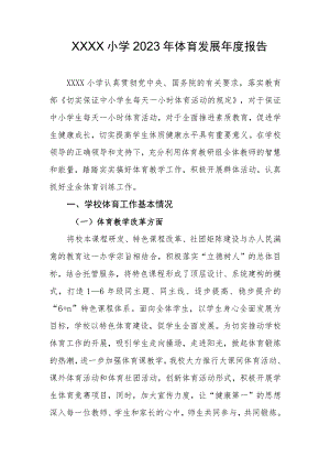 小学2023年体育发展年度报告.docx