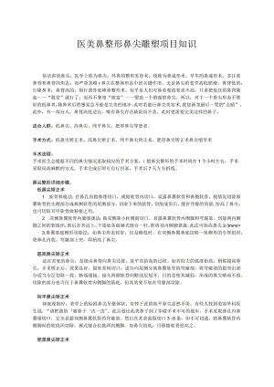 医美鼻整形鼻尖雕塑项目知识.docx