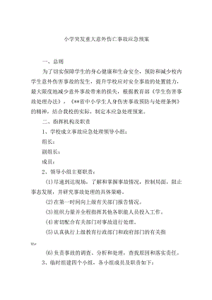 小学突发重大意外伤亡事故应急预案.docx