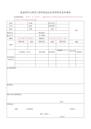 食品科学与营养工程学院范志红营养奖学金申请表.docx