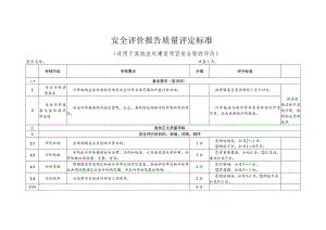 安全评价报告质量评定标准（适用于其他法定建设项目安全验收评价）.docx