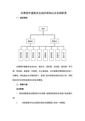 共青团宇通委员会组织架构以及各部职责.docx