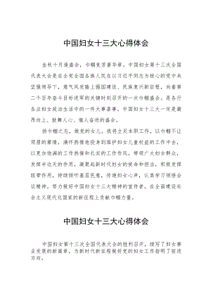 学习贯彻中国妇女十三大精神的心得体会三十三篇.docx