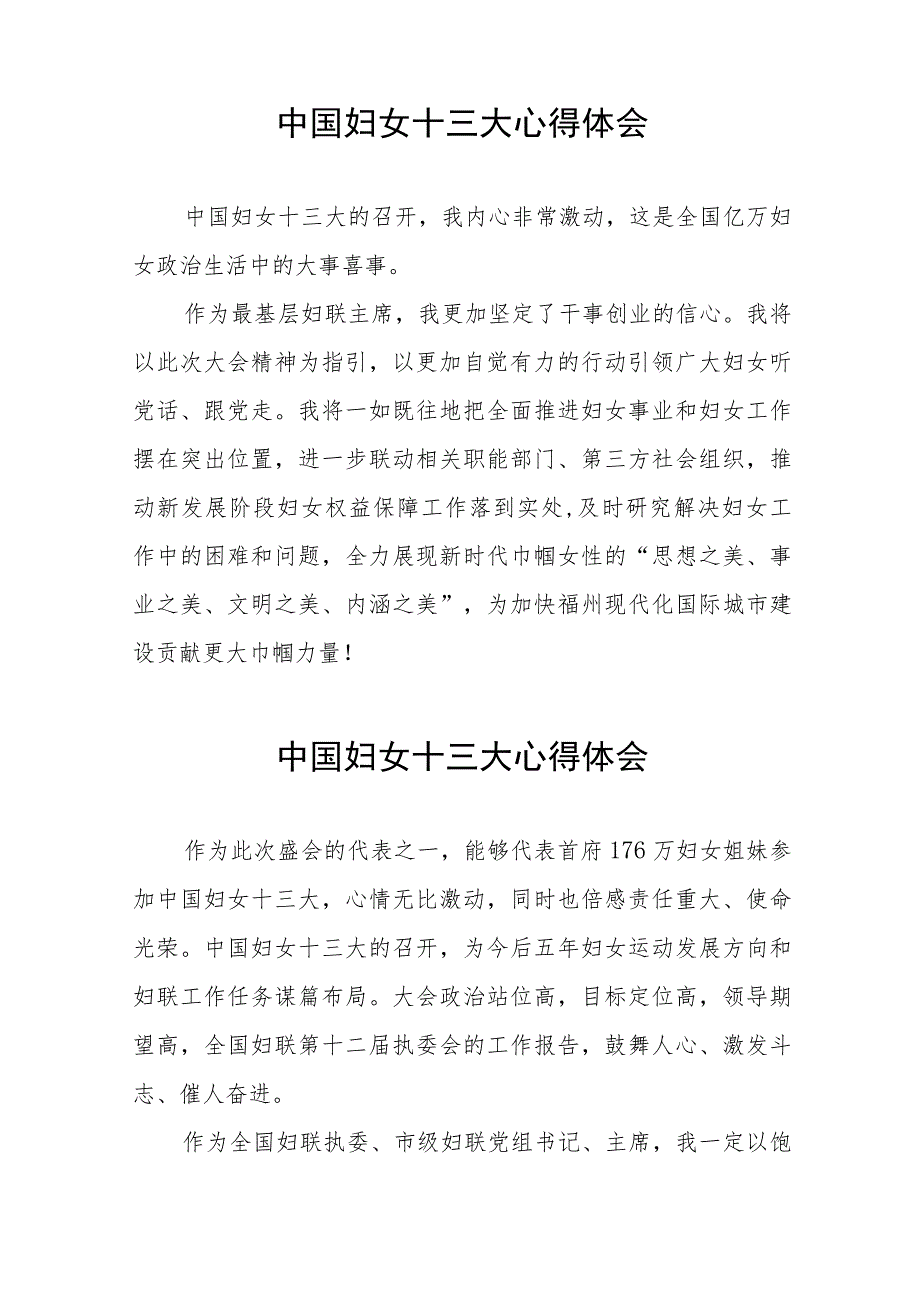 学习贯彻中国妇女十三大精神的心得体会三十三篇.docx_第3页