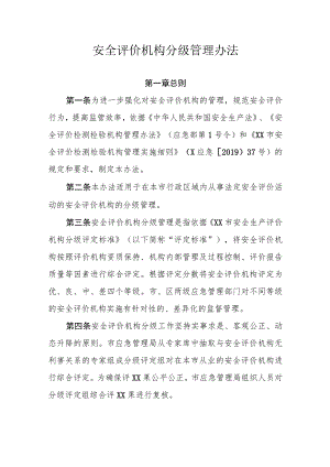 安全评价机构分级管理办法.docx