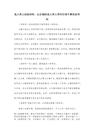 选人用人经验材料.docx