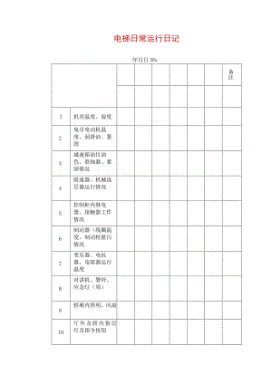 电梯日常运行日记.docx