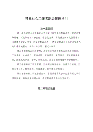 禁毒社会工作者职级管理指引.docx