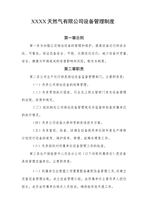 天然气有限公司设备管理制度.docx