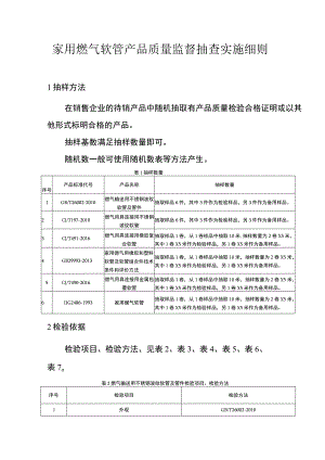 家用燃气软管产品质量监督抽查实施细则.docx