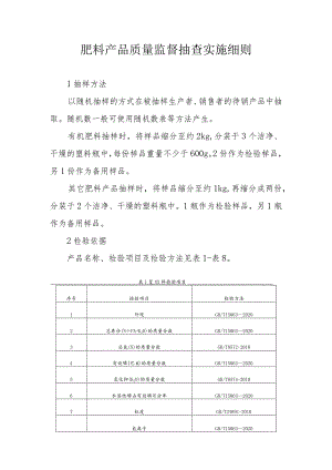 肥料产品质量监督抽查实施细则.docx