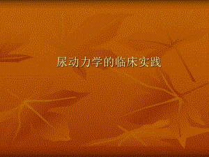 1.尿动力学的临床实践(武治津).ppt