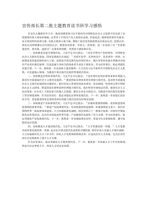 宣传部长第二批主题教育读书班学习感悟.docx