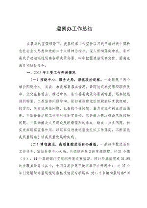 县委巡察办2023年工作总结和2024年工作计划 .docx