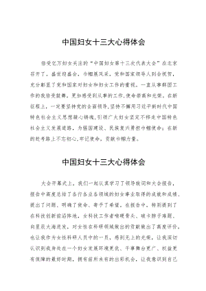 关于中国妇女十三大精神的学习体会十八篇.docx