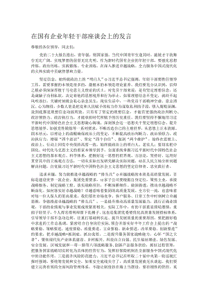 在国有企业年轻干部座谈会上的发言.docx