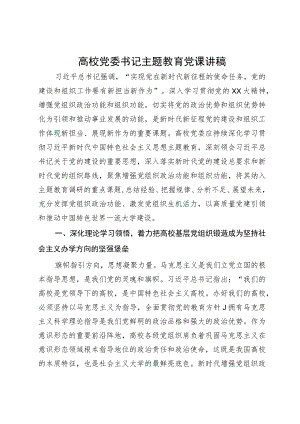 高校党委书记主题教育党课讲稿.docx