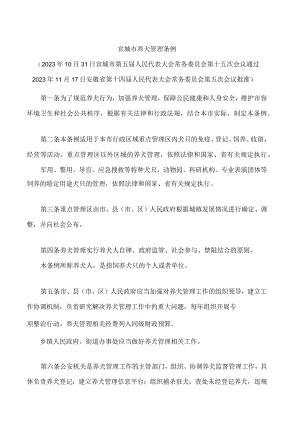 宣城市养犬管理条例.docx
