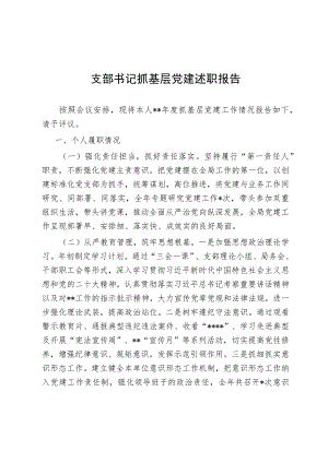 支部书记抓基层党建述职报告（精选）.docx
