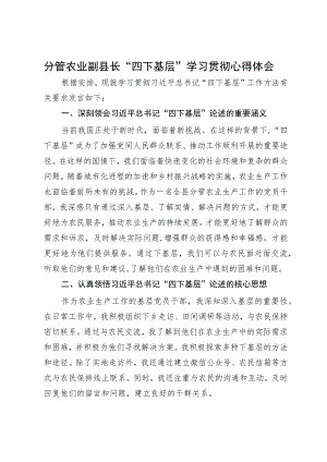 分管农业副县长“四下基层”学习贯彻心得体会.docx